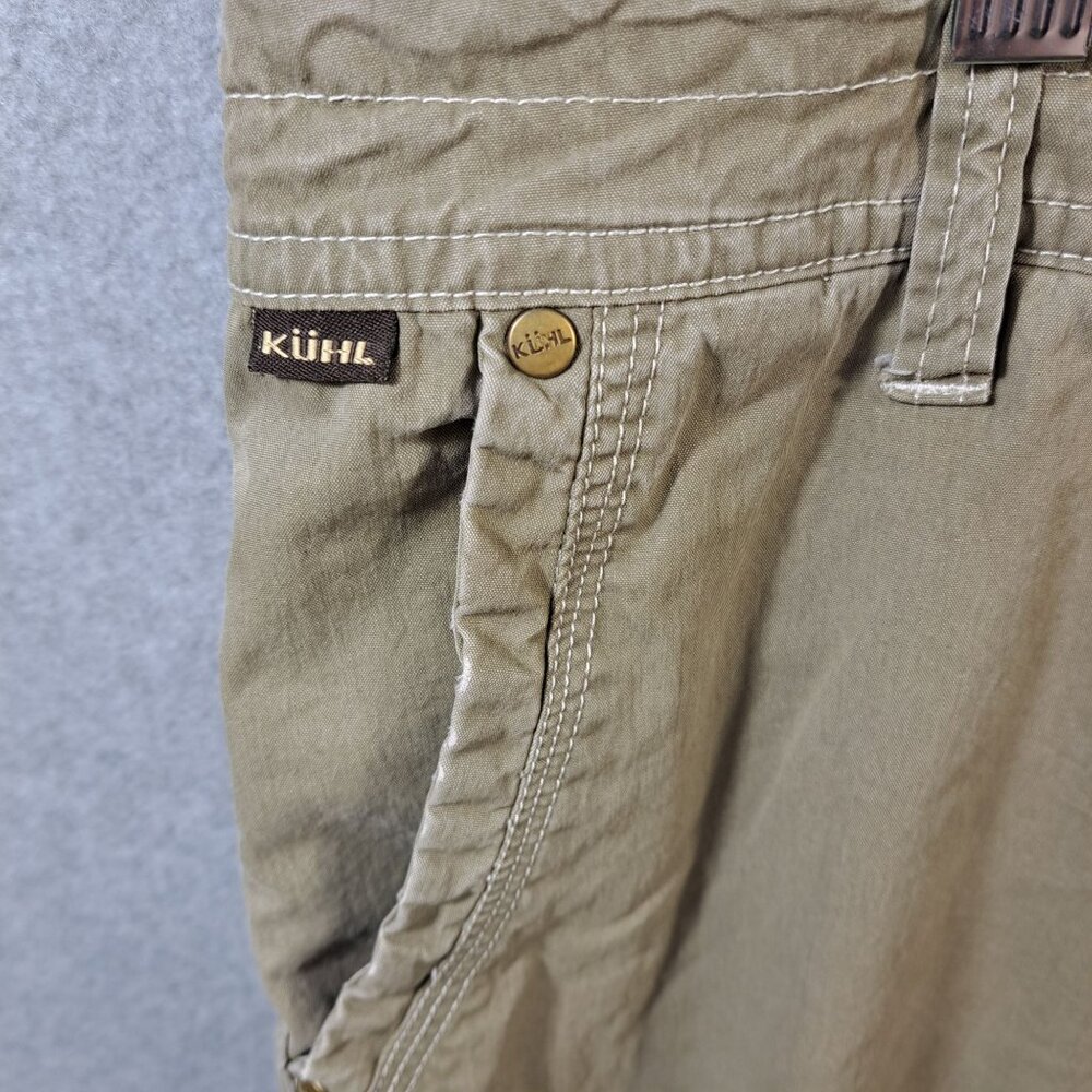 Kühl Mens Cargo Shorts 38 Tan Cotton/Nylon Outdoor Khaki 10.5" Inseam Flat Front - Picture 10 of 15